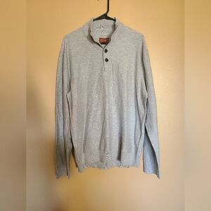 Red Ale By Alesbury Gray Riverside Button Mockneck Sweater Mens XL Short NWT